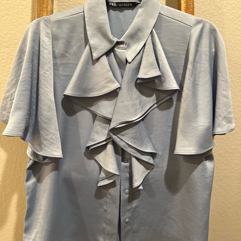 Zara Blue Casual Button Down Shirt